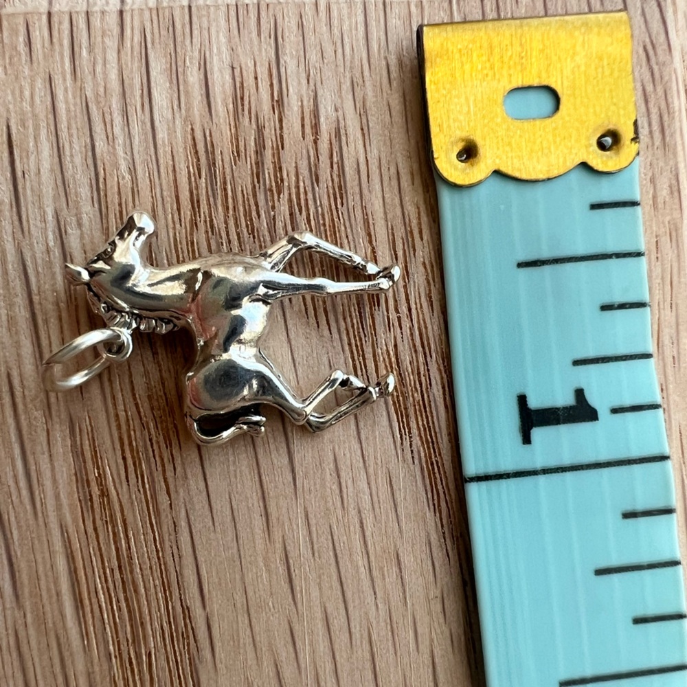 Running Horse Vintage Sterling Silver Charm Pendant 925 - Picture 5 of 7